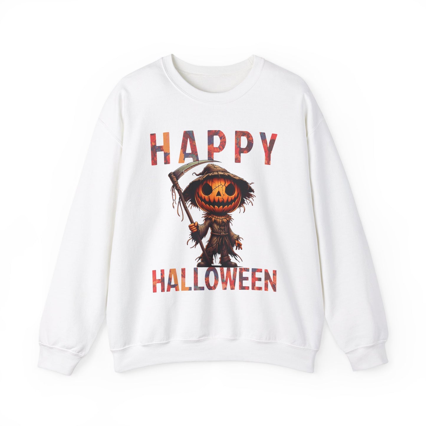 Pumpkin Grim Reaper Scary Creepy Happy Halloween Sweatshirt