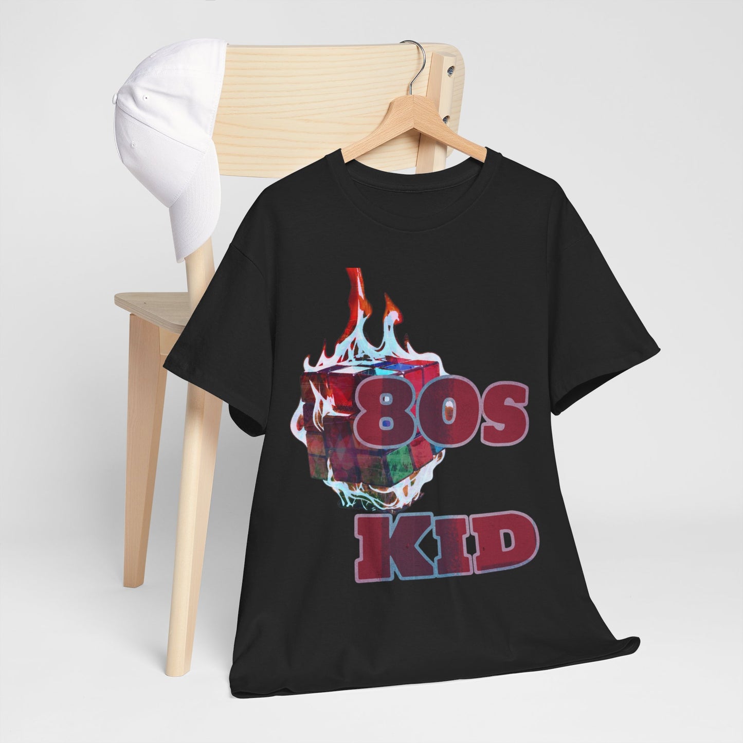 80s Kid Stunning rubix cube design Unisex Heavy Cotton Tee