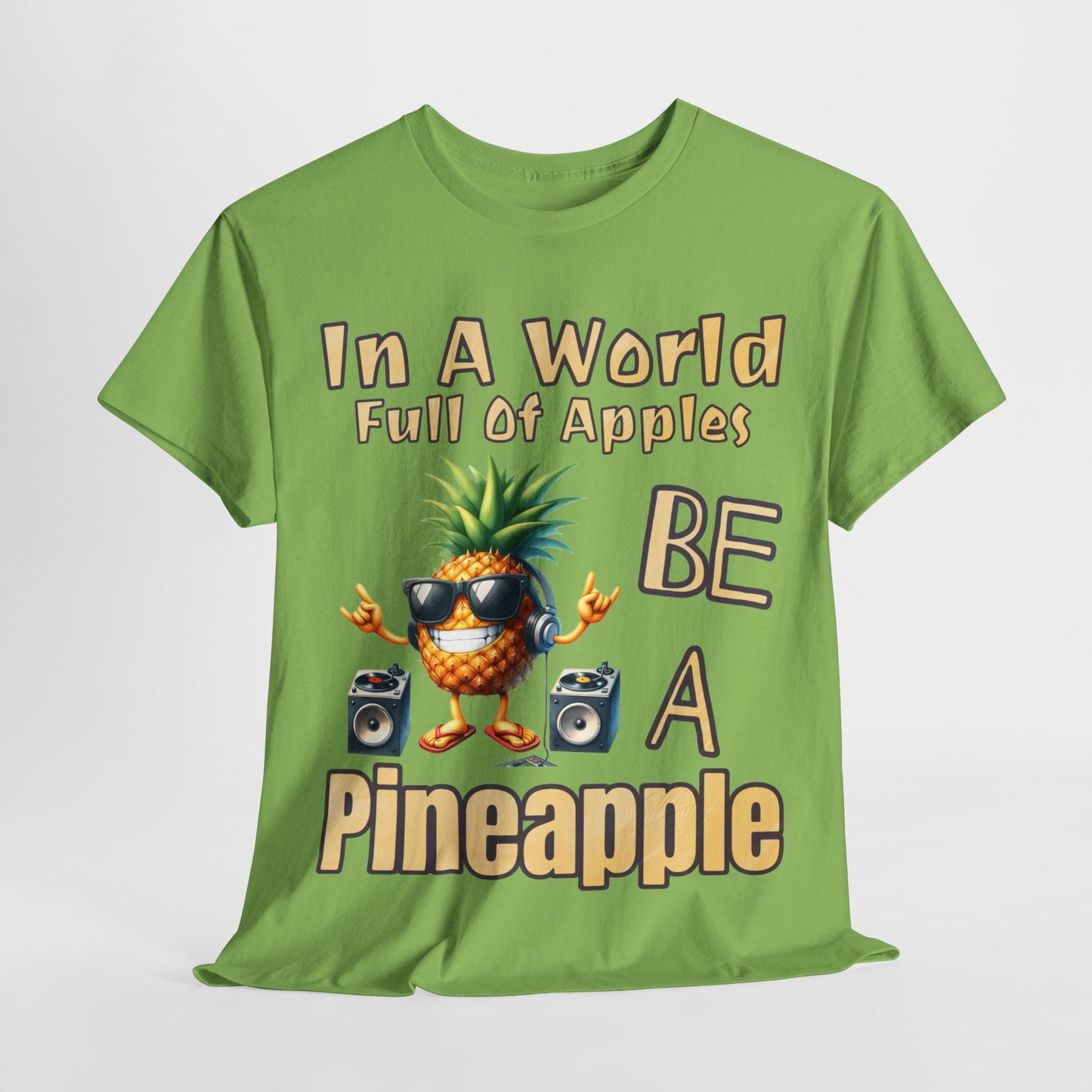 Cool Pineapple With Music & Speakers Unisex Heavy Cotton Tee