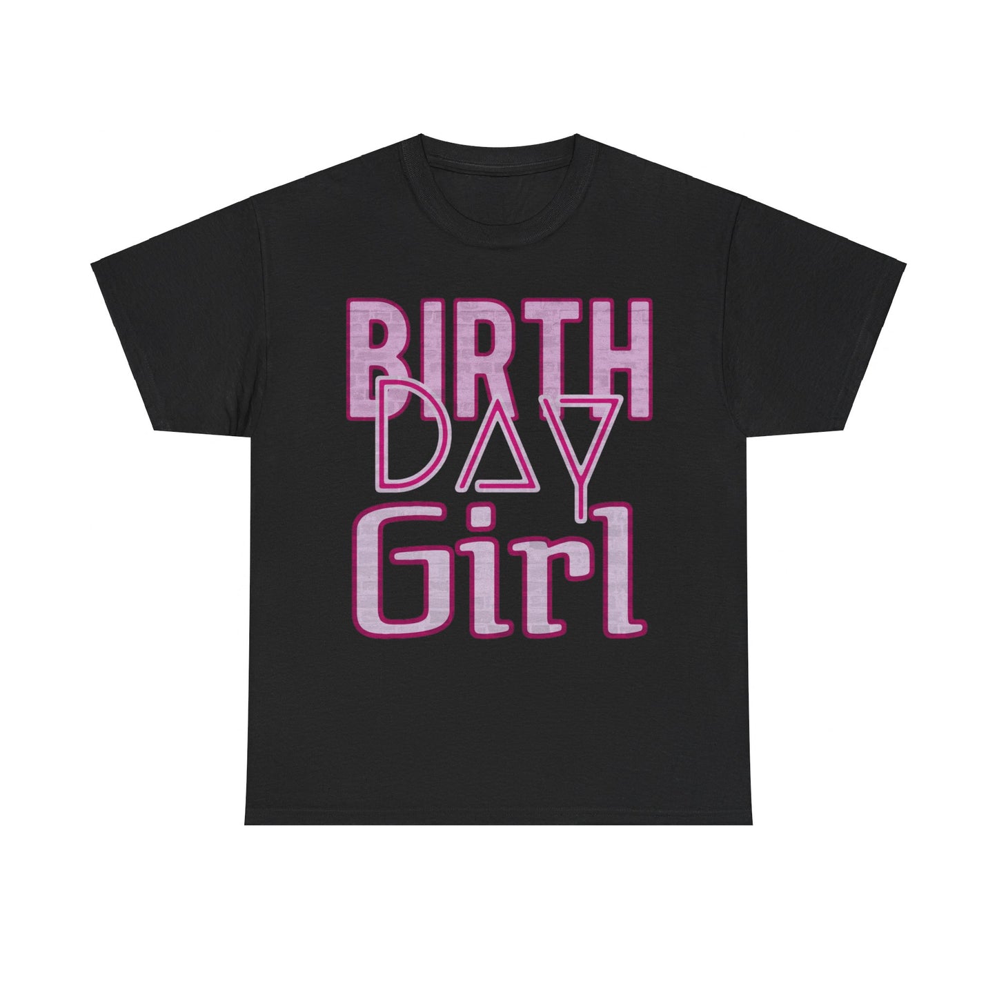 Birthday Girl Pink Brick Wall Grunge Look Unisex Heavy Cotton Tee