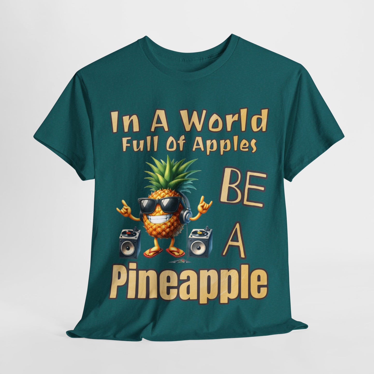 Cool Pineapple With Music & Speakers Unisex Heavy Cotton Tee