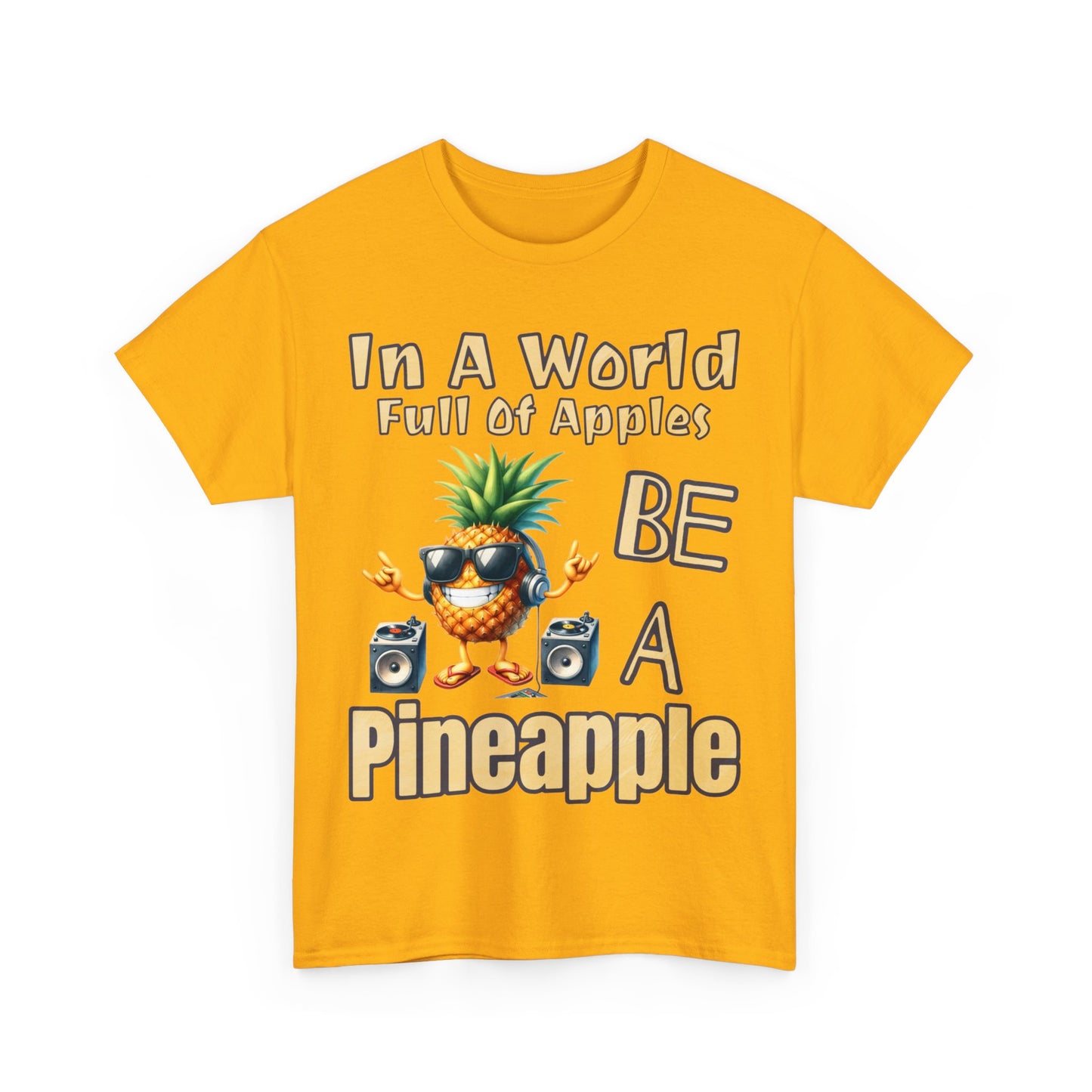 Cool Pineapple With Music & Speakers Unisex Heavy Cotton Tee