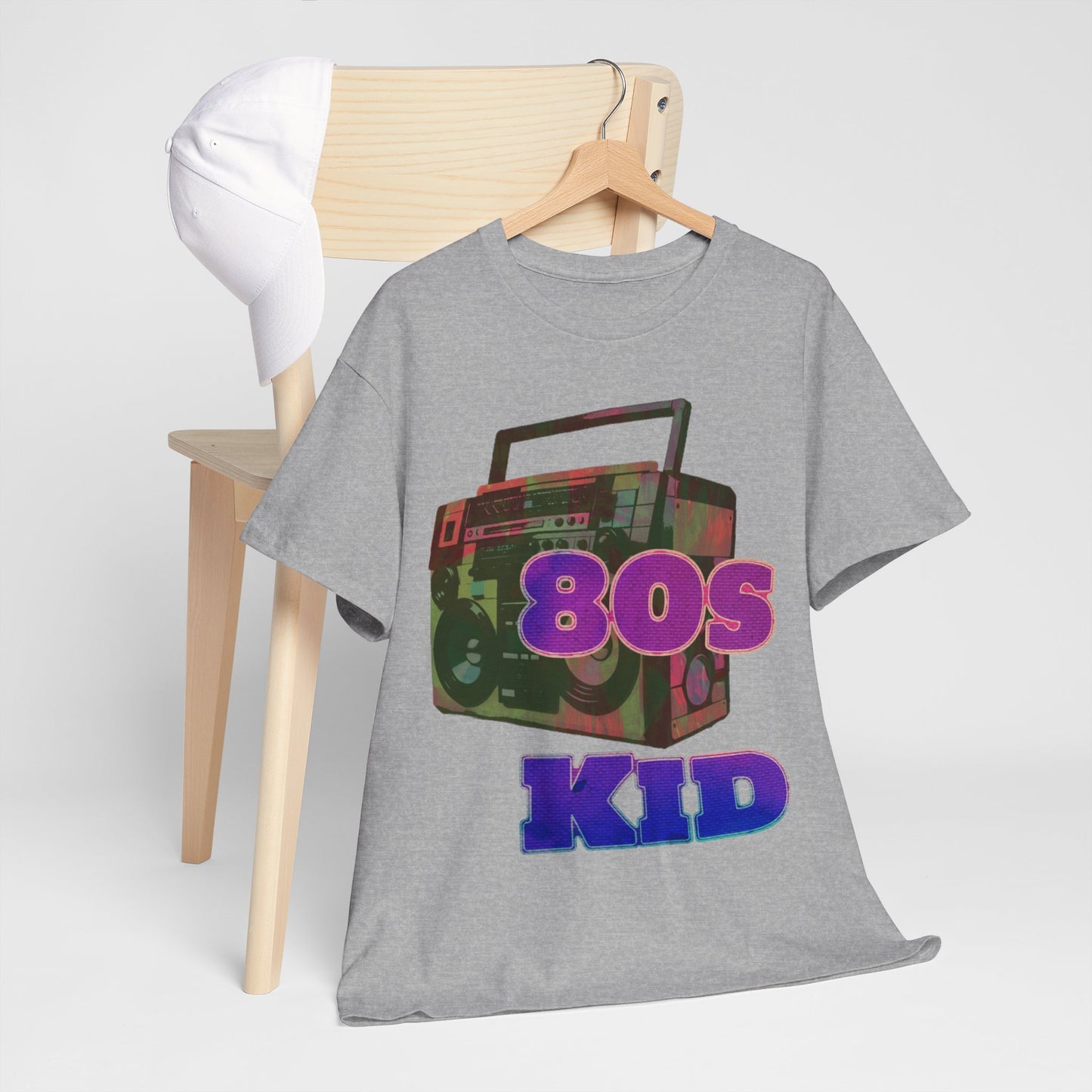 80s Kid Stunning Boombox design Unisex Heavy Cotton Tee