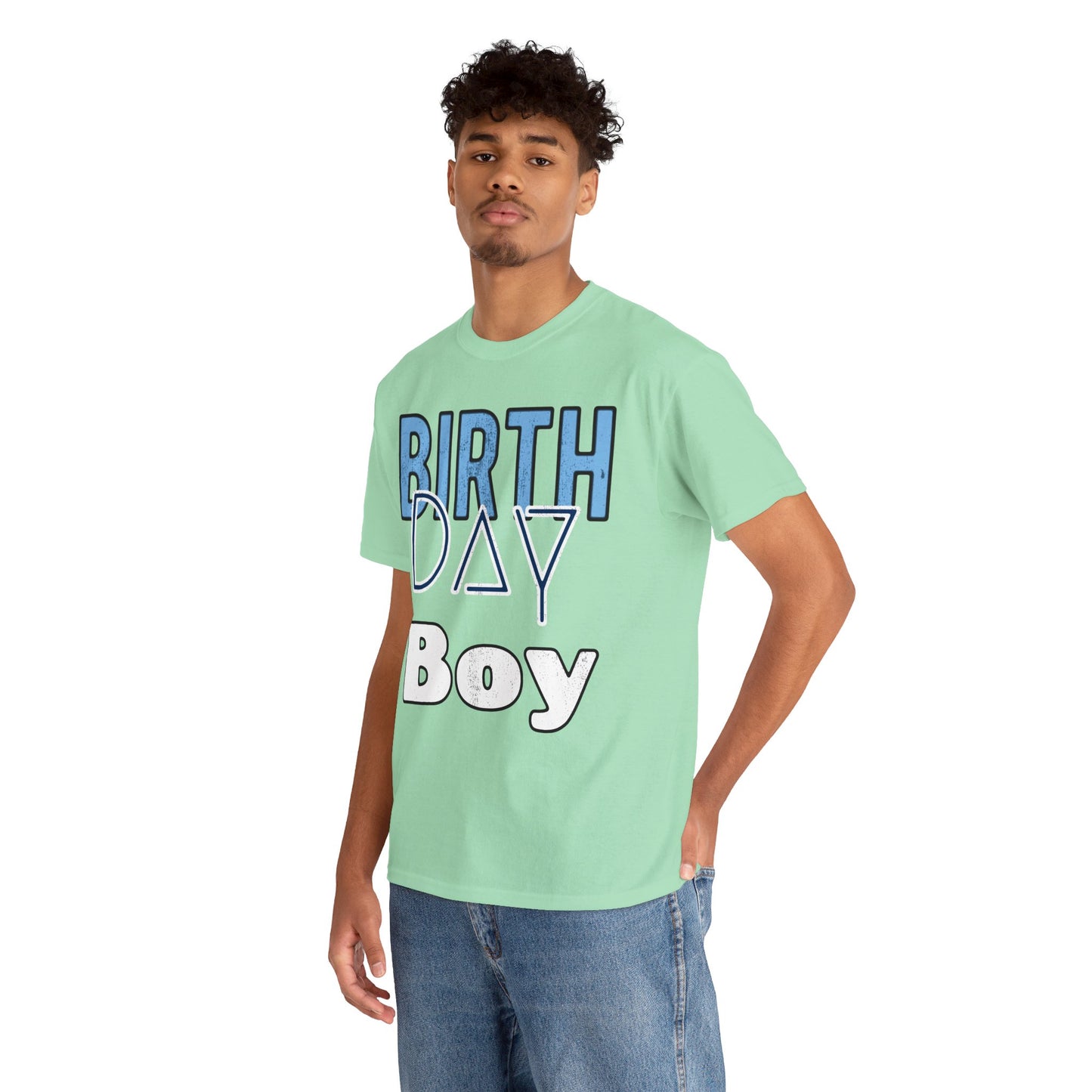 Birthday Boy Blue Washed Look Unisex Heavy Cotton Tee