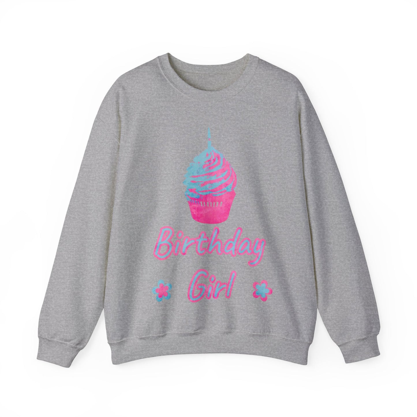 Birthday Girl Blue and Pink Unisex Heavy Blend™ Crewneck Sweatshirt