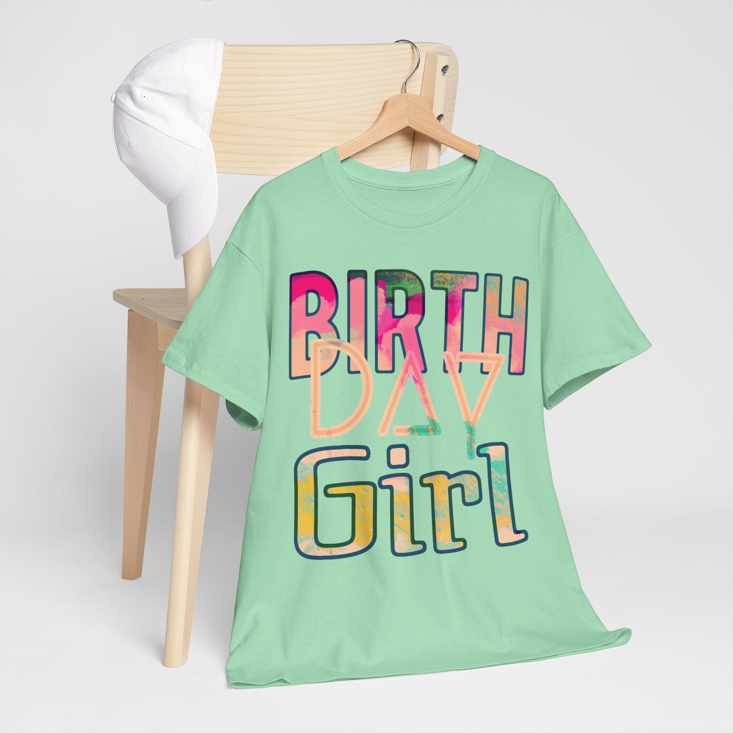 Birthday Girl Pink Street Art Unisex Heavy Cotton Tee