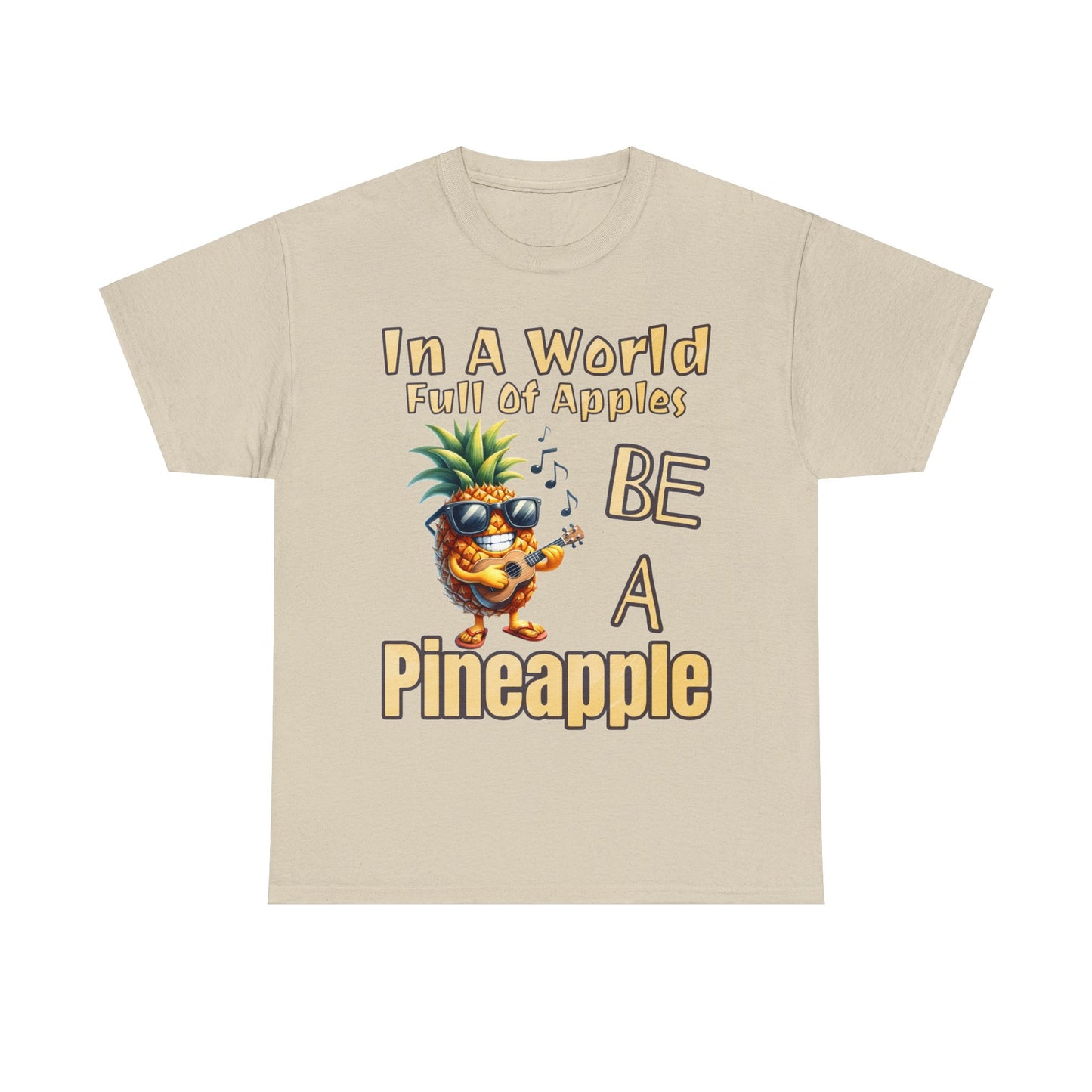 Cool Pineapple Guitar Music Design Unisex Heavy Cotton Tee