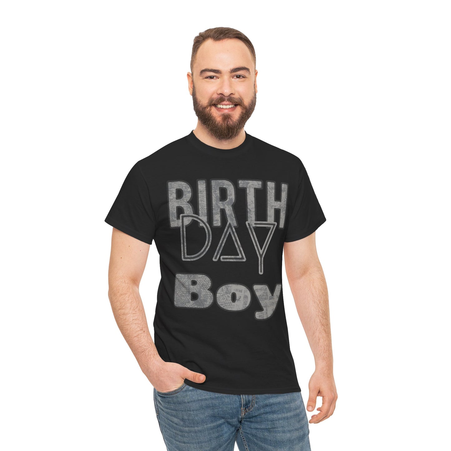 Birthday Boy Dark Washed Look Unisex Heavy Cotton Tee