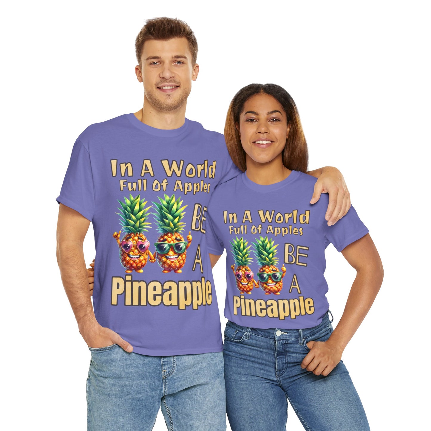 Cool Pineapple Couple Mr & Mrs Unisex Heavy Cotton Tee