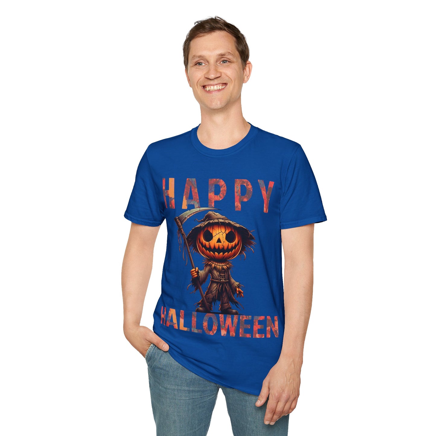 Pumpkin Grim Reaper Scary Creepy Festive Happy Halloween T-Shirt