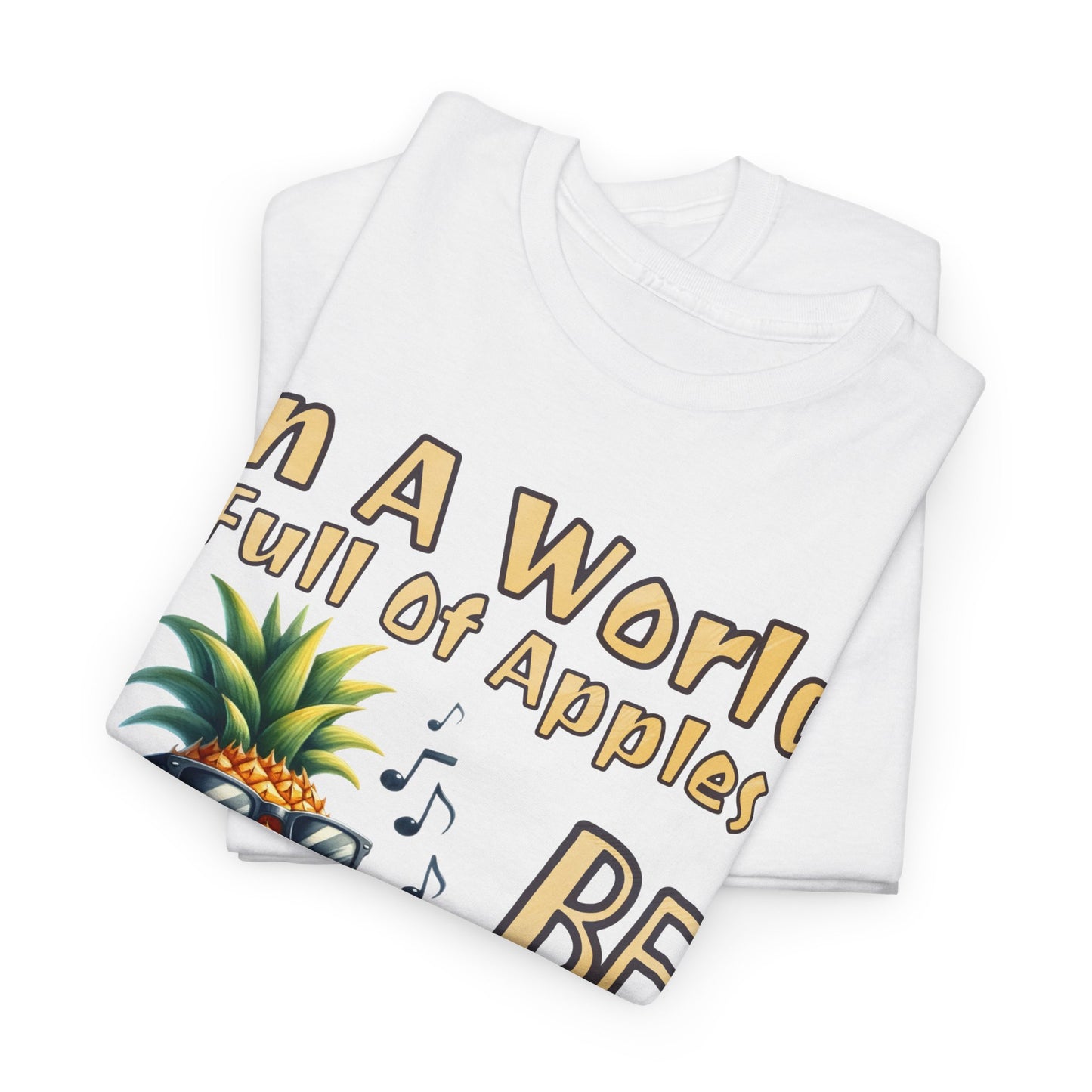 Cool Pineapple Guitar Music Design Unisex Heavy Cotton Tee