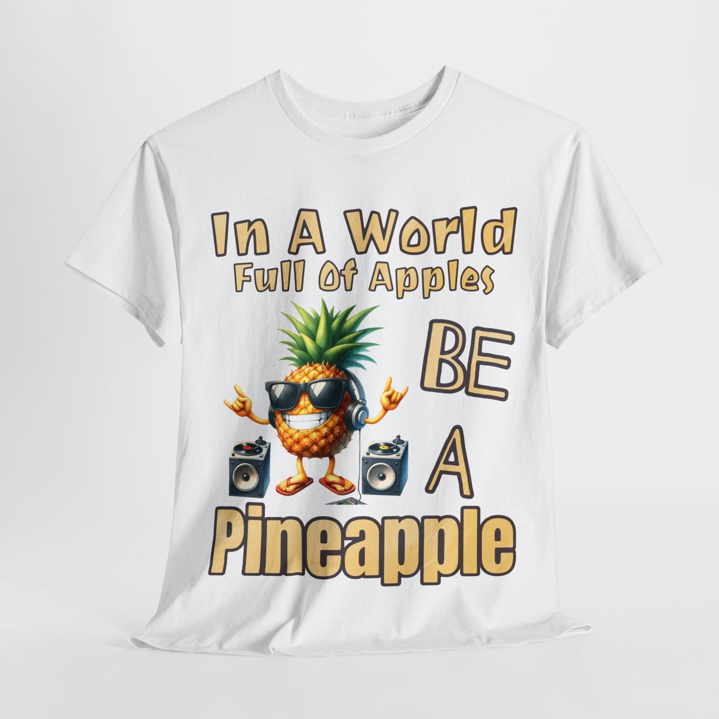 Cool Pineapple With Music & Speakers Unisex Heavy Cotton Tee