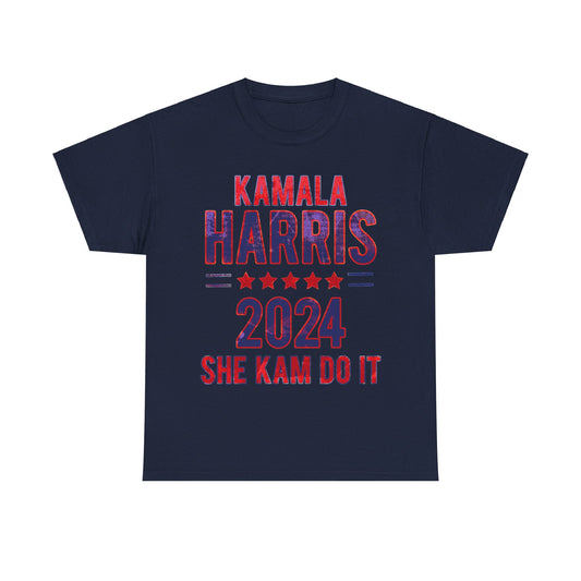 Kamala Harris 2024 Vote Supporter grunge look Unisex Heavy Cotton Tee