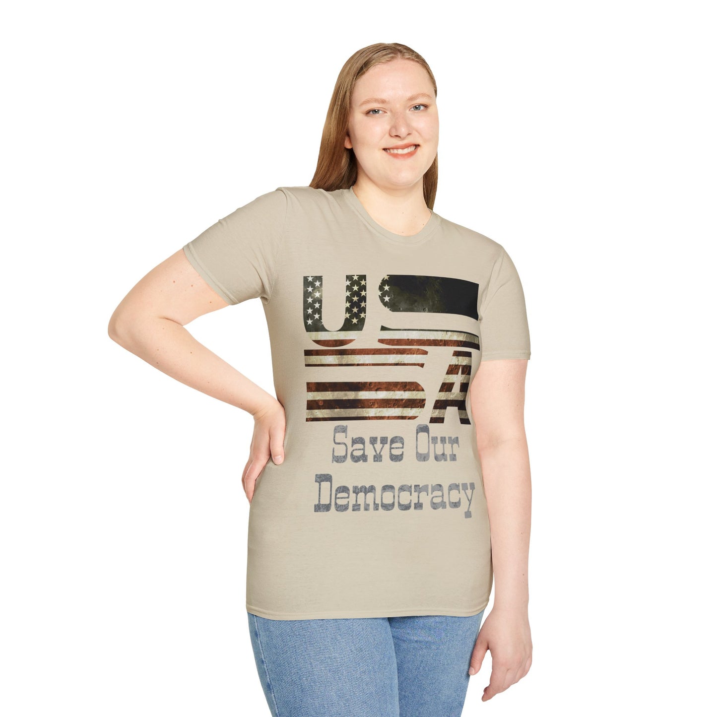 USA Save Our Democracy Unisex Softstyle T-Shirt