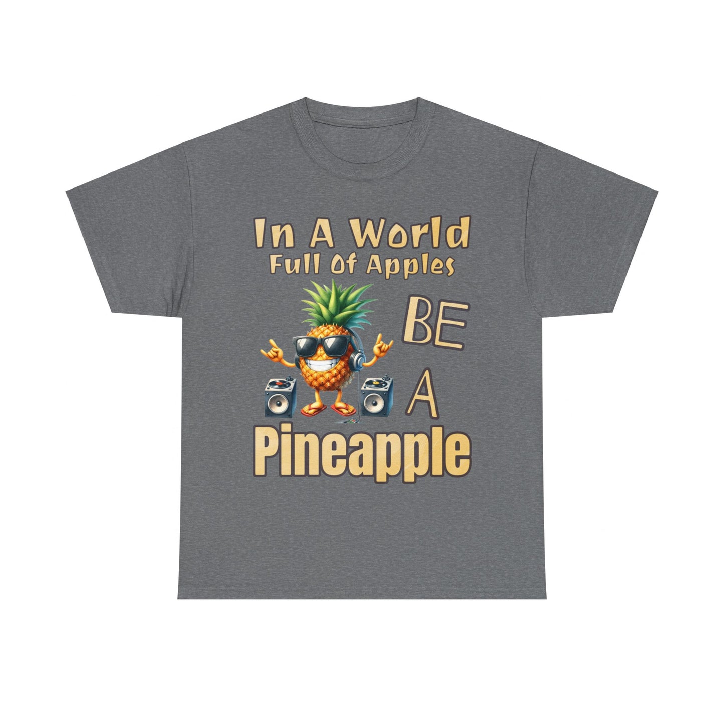 Cool Pineapple With Music & Speakers Unisex Heavy Cotton Tee