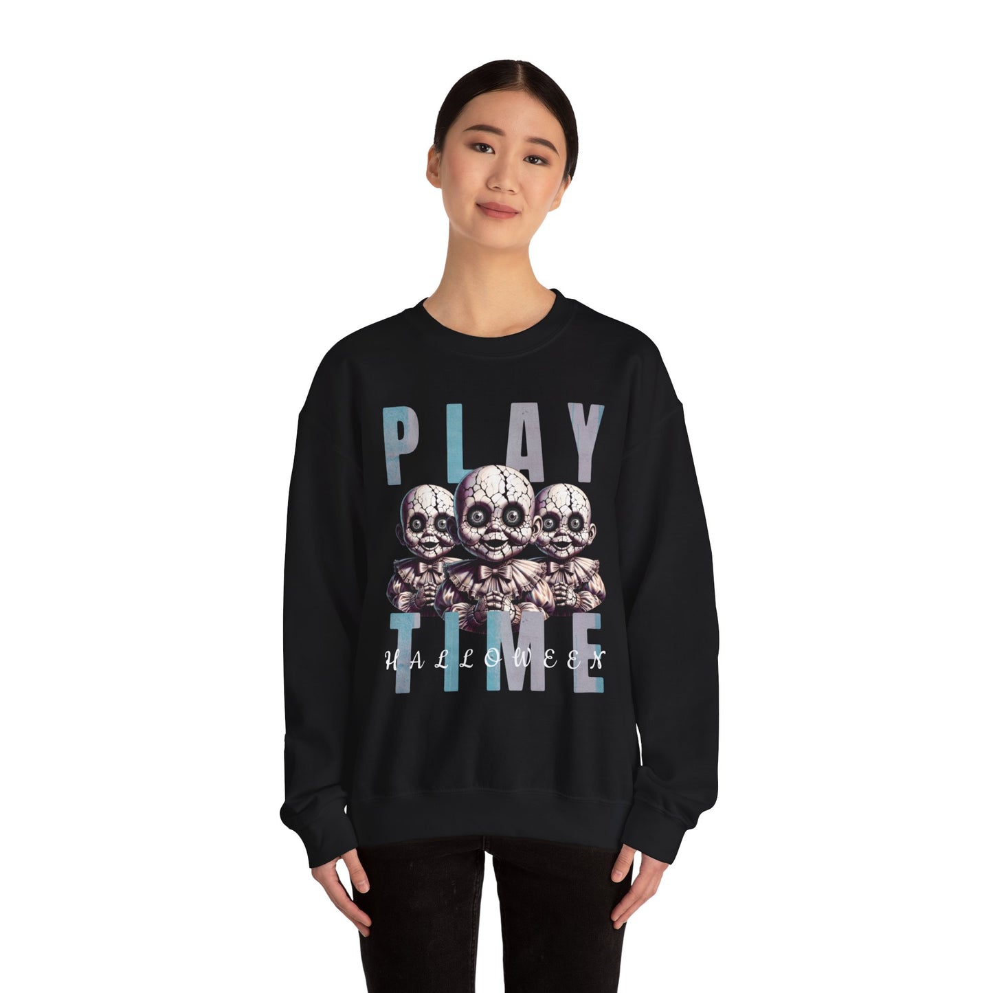 Scary Creepy Doll Playtime Halloween Evil Sweatshirt