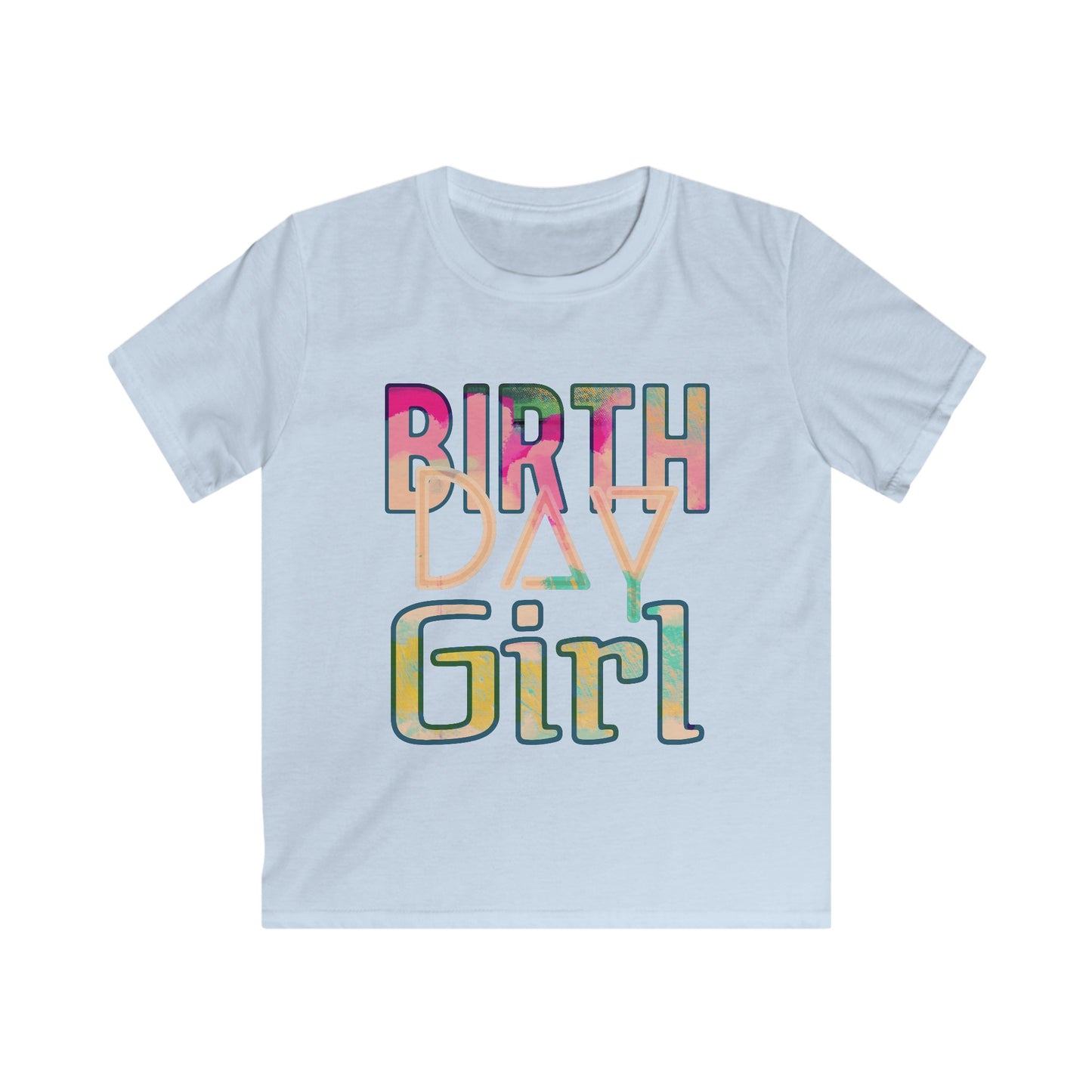 Birthday Pink Street Art Kids Softstyle Tee