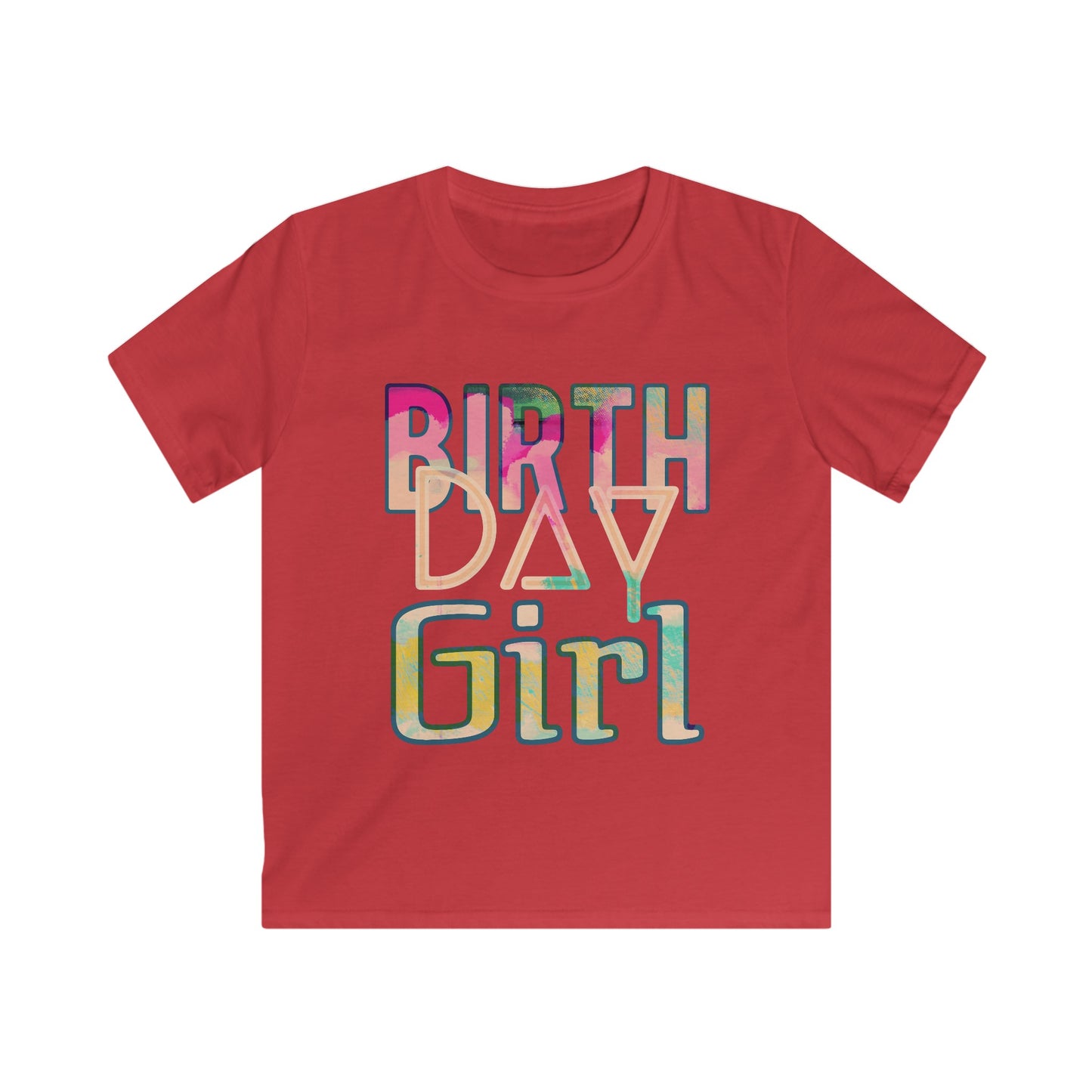 Birthday Pink Street Art Kids Softstyle Tee