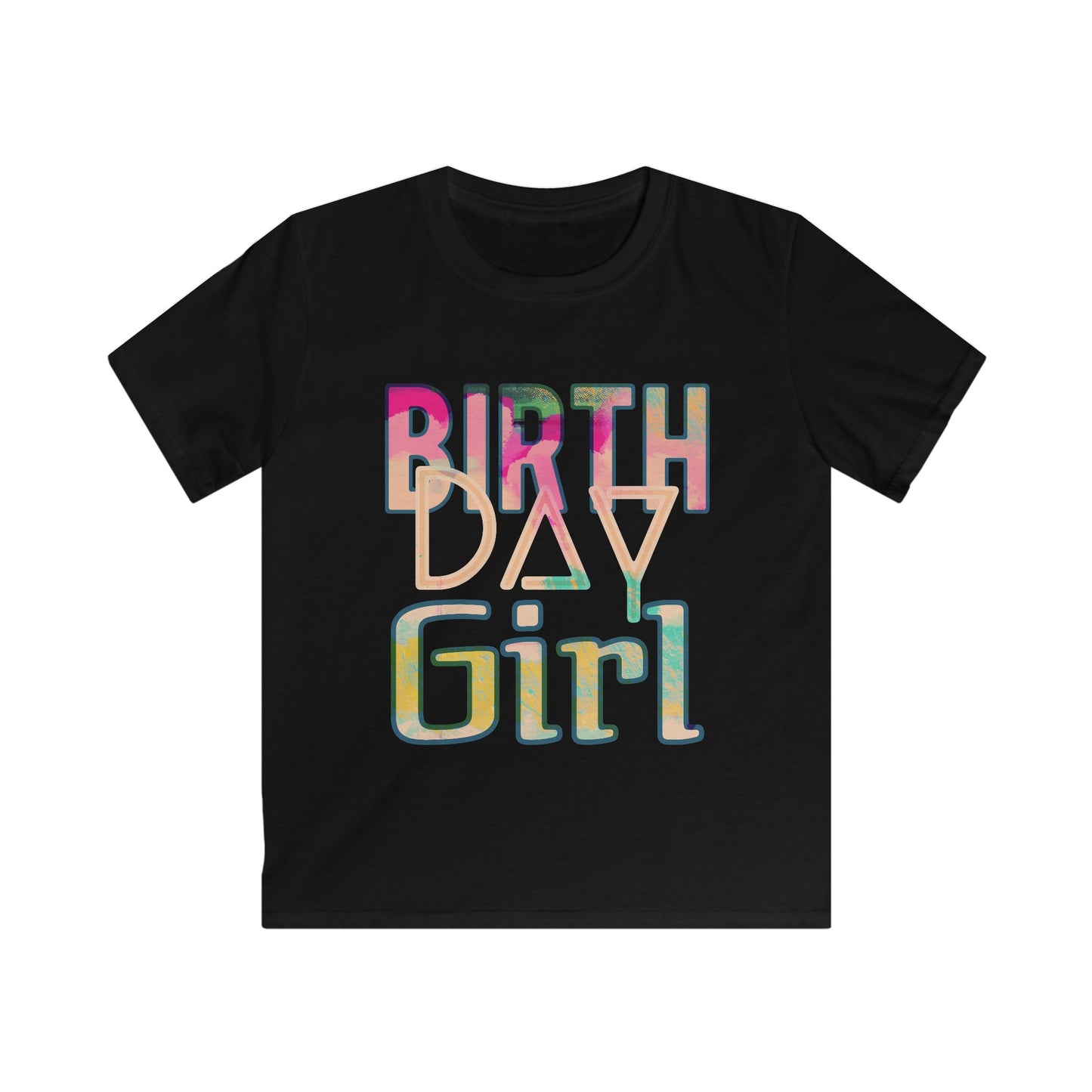 Birthday Pink Street Art Kids Softstyle Tee