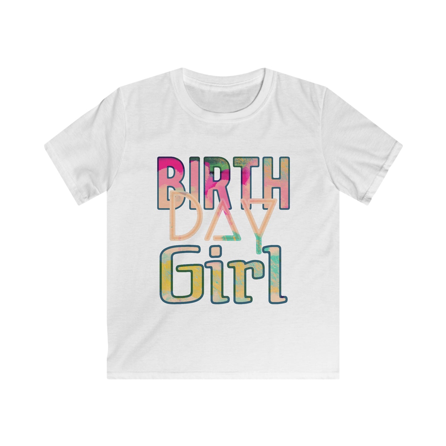 Birthday Pink Street Art Kids Softstyle Tee