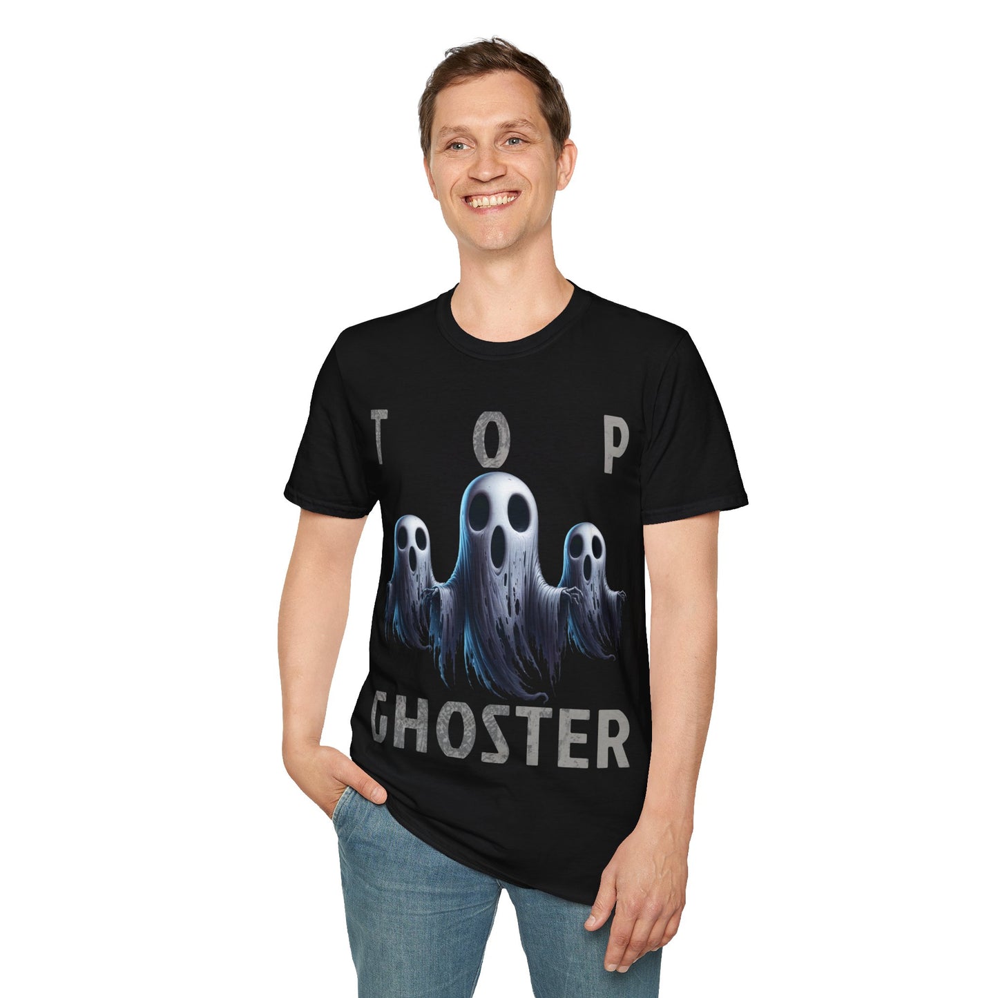 Top Ghoster Ghoul Spirit Scary Creepy Festive Happy Halloween T-Shirt