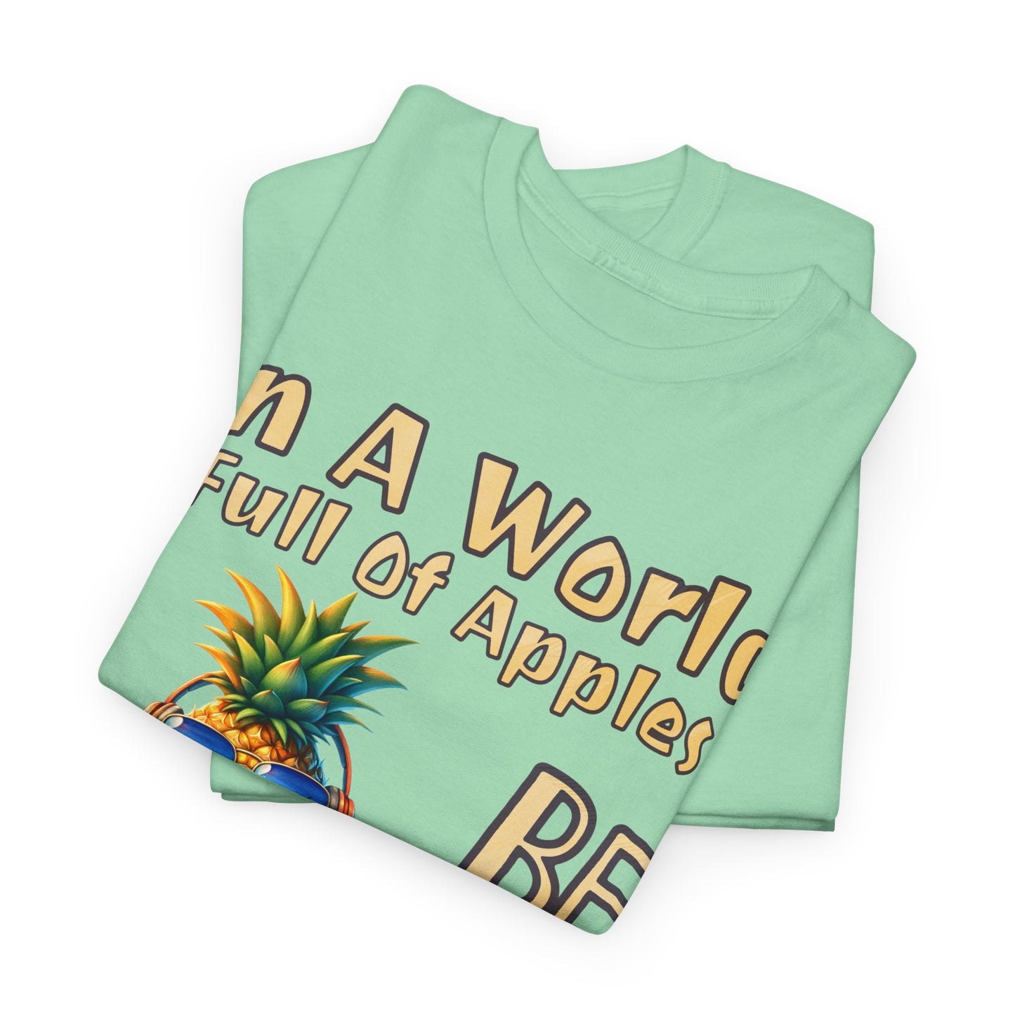 Cool Pineapple DJ Beach Reflection Shades Unisex Heavy Cotton Tee