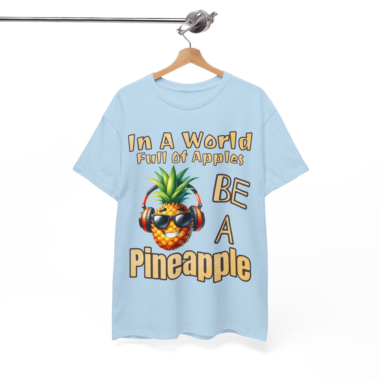 Cool Pineapple Music Headphones Unisex Heavy Cotton Tee