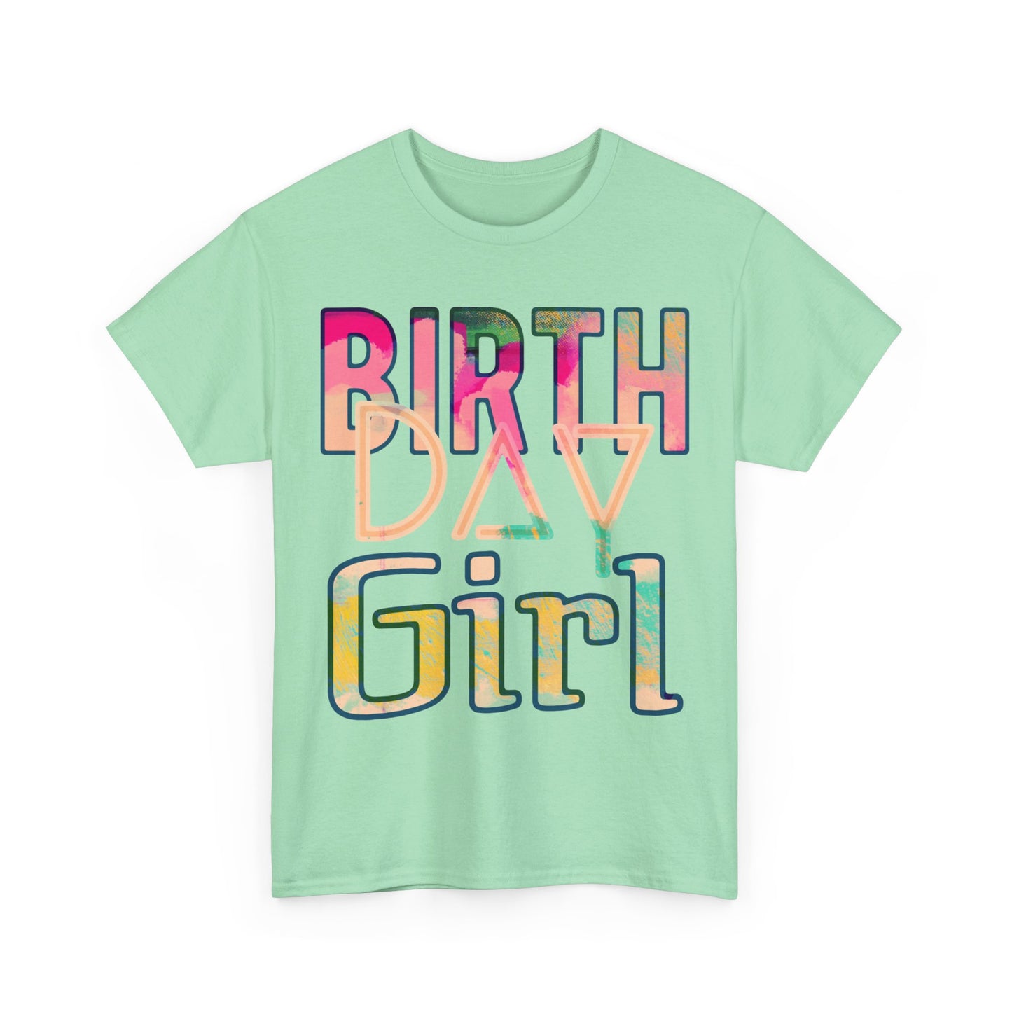 Birthday Girl Pink Street Art Unisex Heavy Cotton Tee