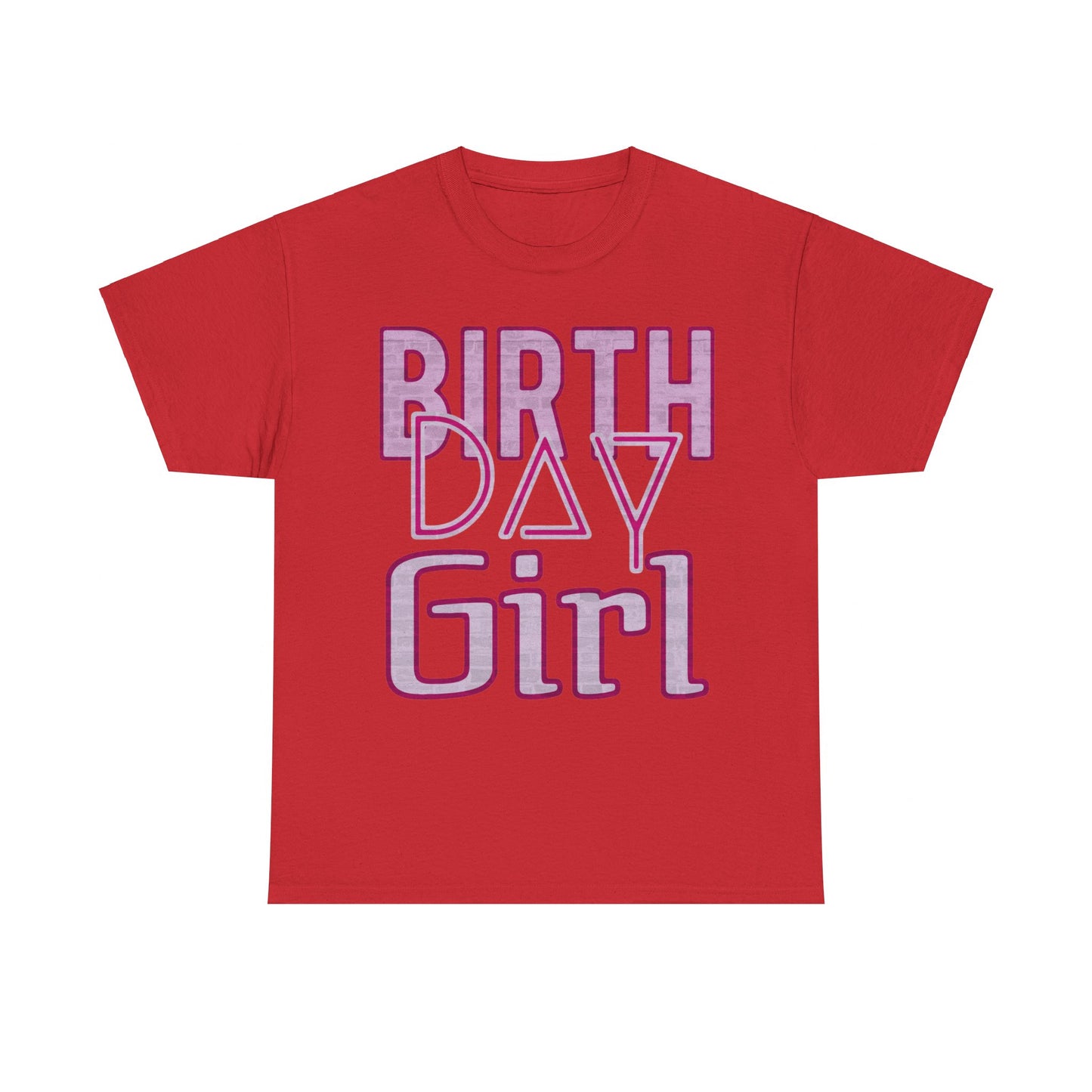 Birthday Girl Pink Brick Wall Grunge Look Unisex Heavy Cotton Tee