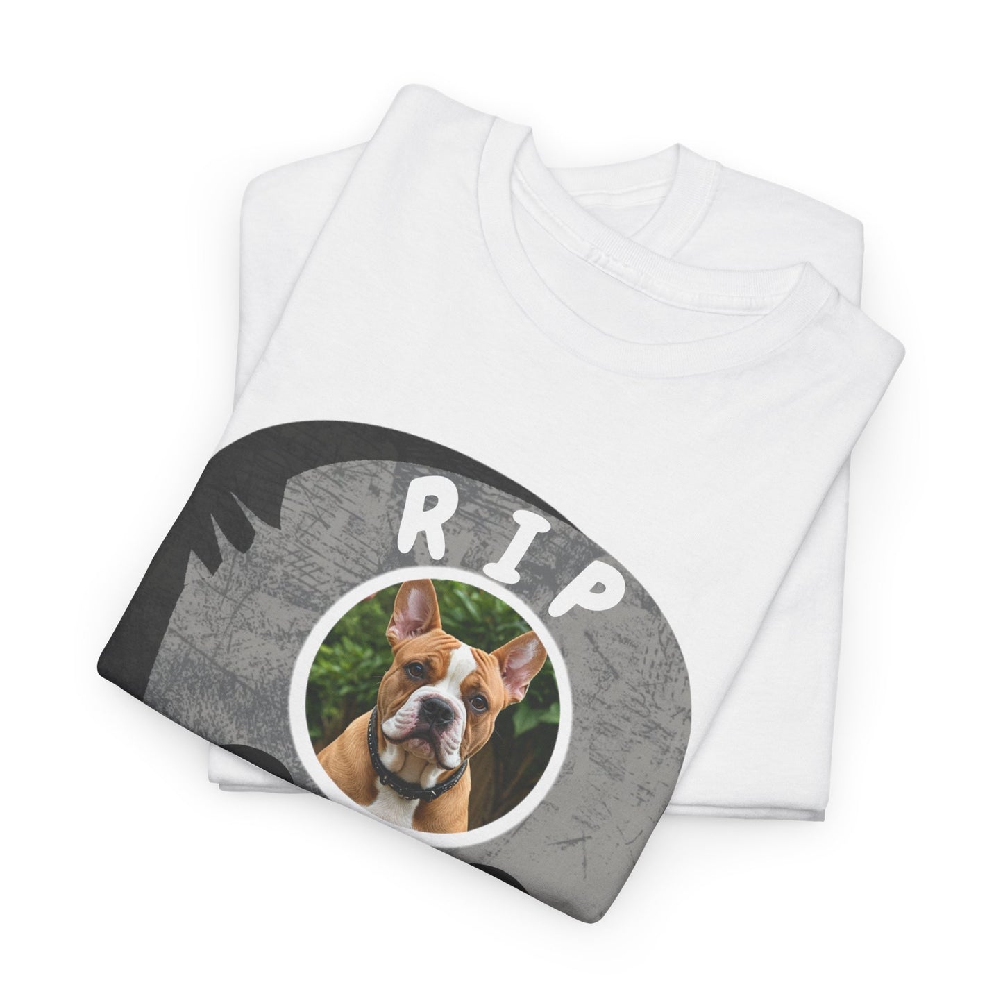 Personalized RIP Dog T-Shirt - Customizable with Pet’s Name, Date, Owner’s Name & Image - Unisex Heavy Cotton Tee - Memorial Keepsake Gift for Pet Loss - Comfort Fit, Durable, Ethically Sourced, Ideal for Remembrance