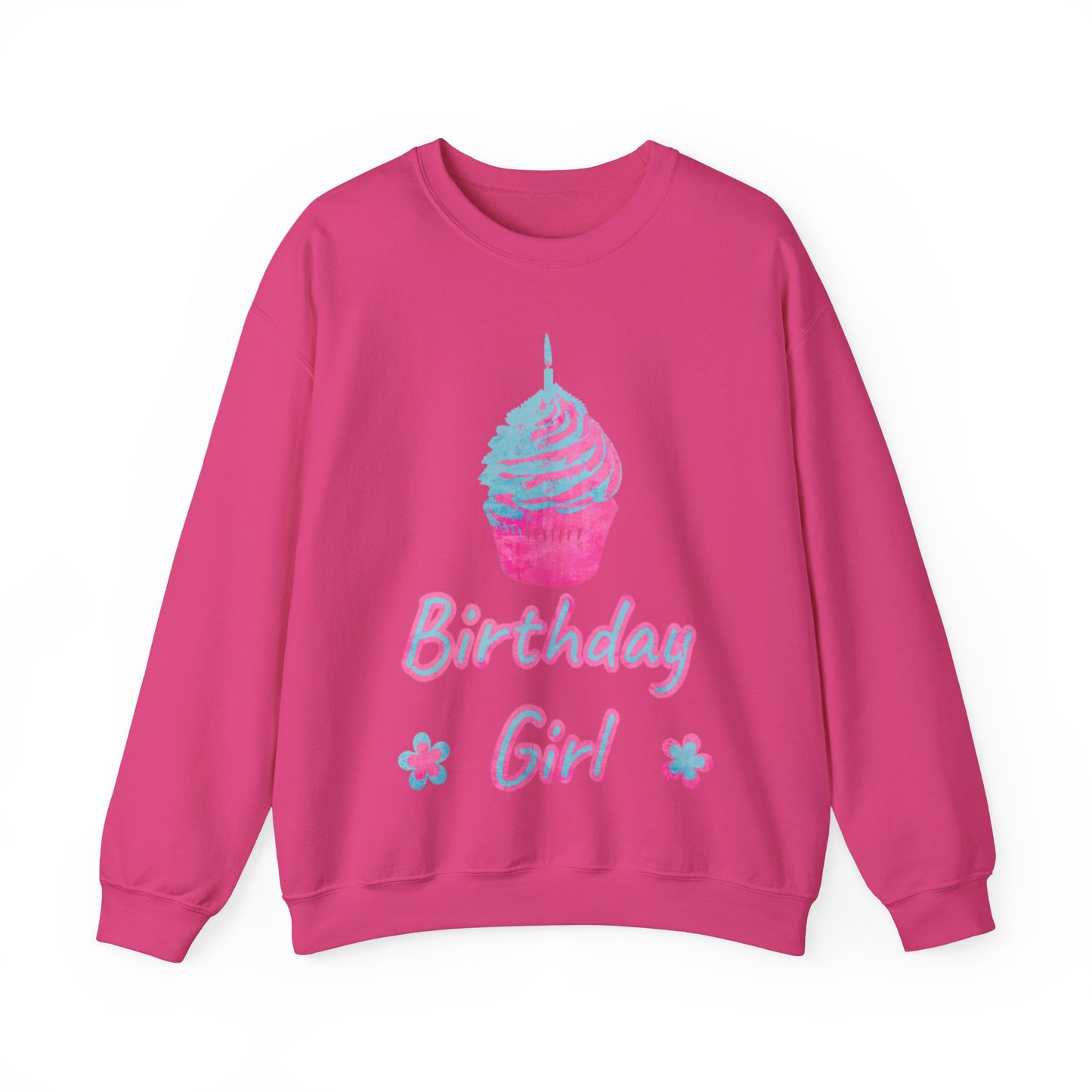 Birthday Girl Blue and Pink Unisex Heavy Blend™ Crewneck Sweatshirt