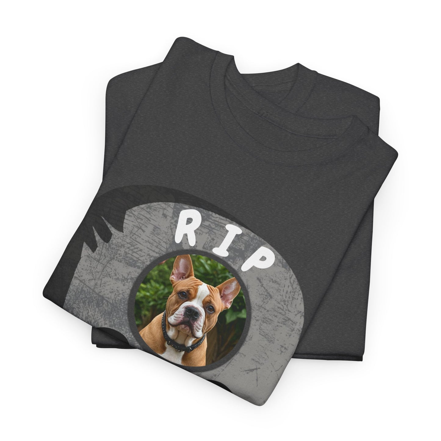 Personalized RIP Dog T-Shirt - Customizable with Pet’s Name, Date, Owner’s Name & Image - Unisex Heavy Cotton Tee - Memorial Keepsake Gift for Pet Loss - Comfort Fit, Durable, Ethically Sourced, Ideal for Remembrance