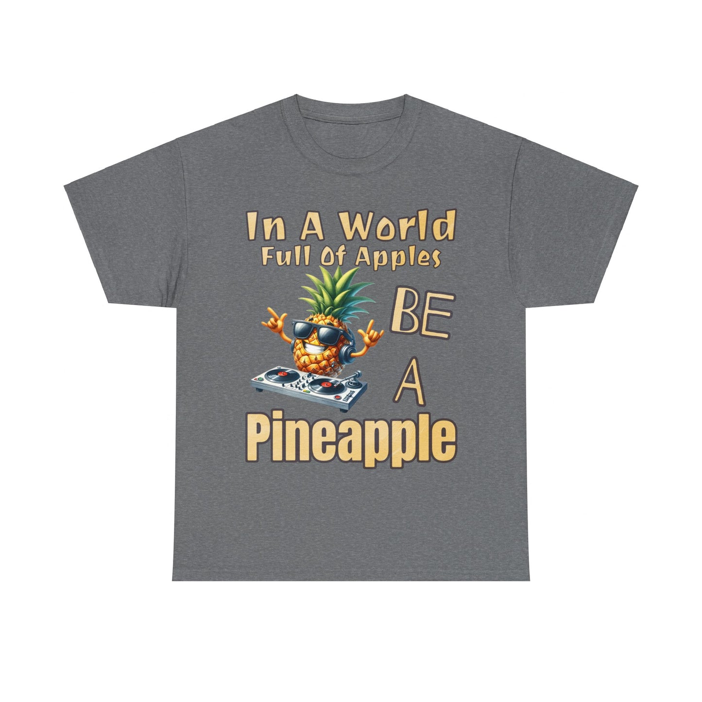 Cool Pineapple DJ Music Decks Unisex Heavy Cotton Tee