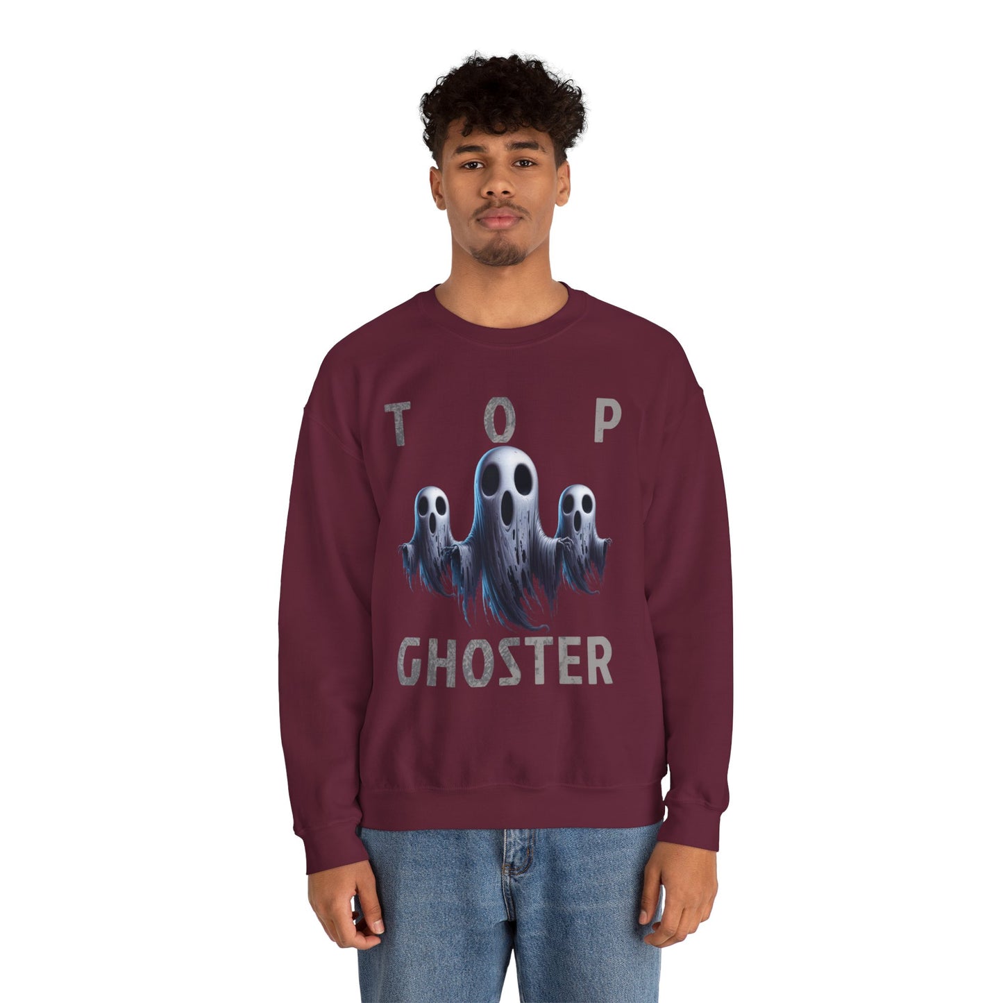 Top Ghoster Ghost Ghoul Scary Creepy Happy Halloween Sweatshirt