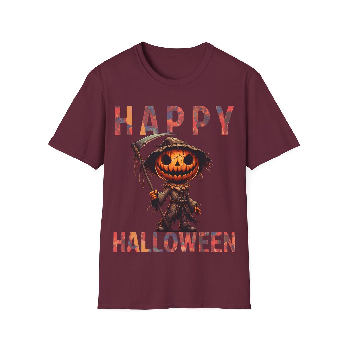 Pumpkin Grim Reaper Scary Creepy Festive Happy Halloween T-Shirt