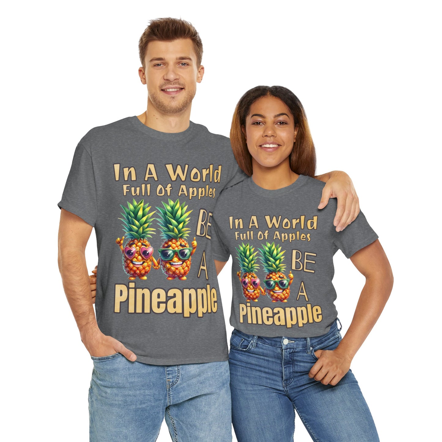 Cool Pineapple Couple Mr & Mrs Unisex Heavy Cotton Tee