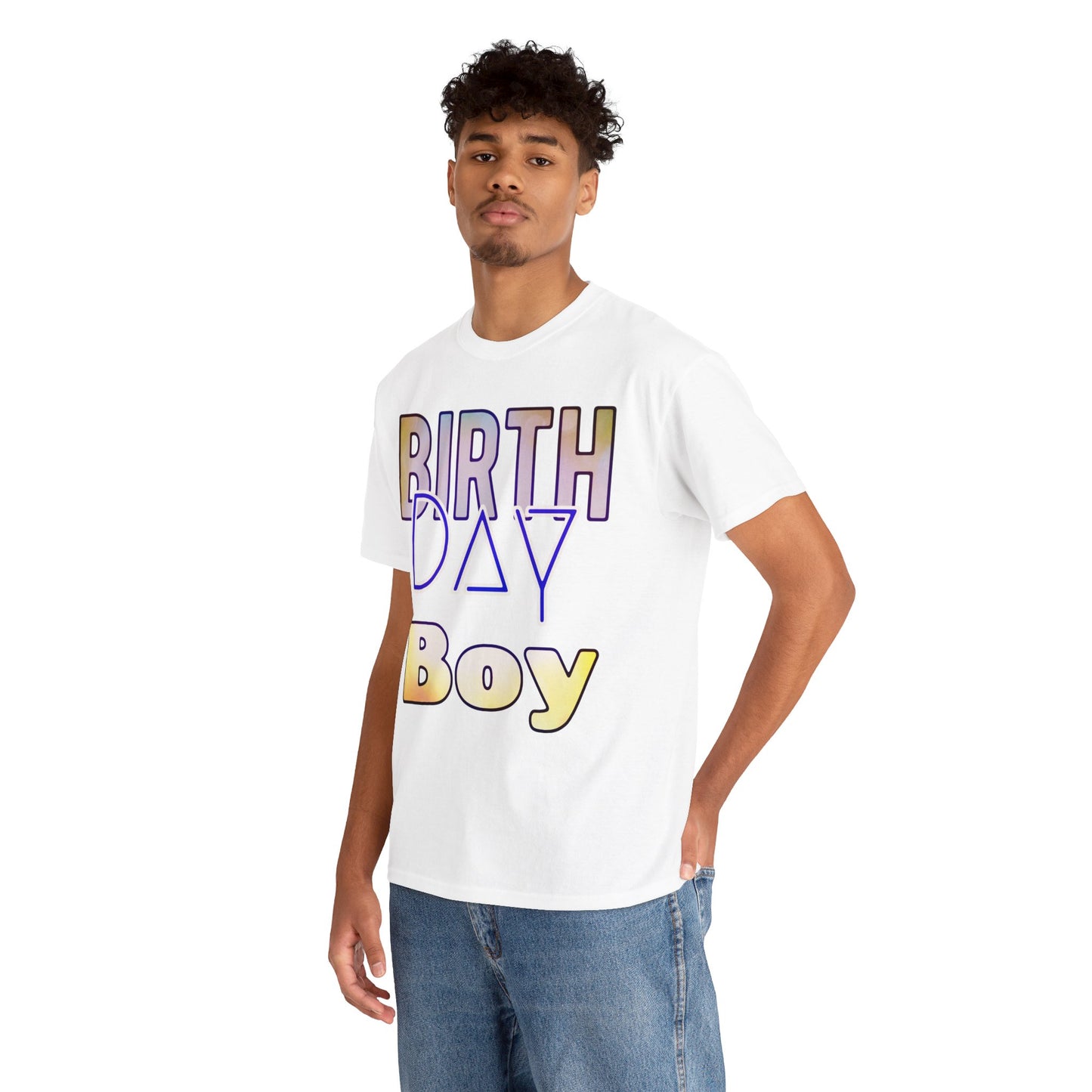 Birthday Boy Gold & Blue Unisex Heavy Cotton Tee