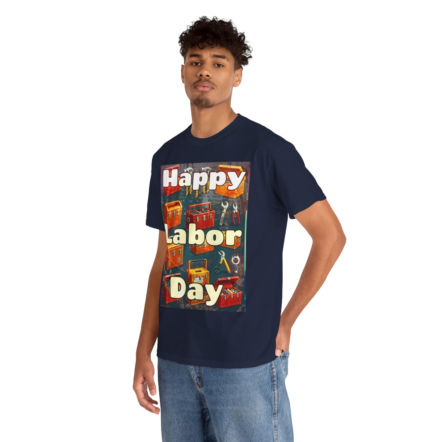 Happy Labor Day Celebrations Grunge Unisex Heavy Cotton Tee