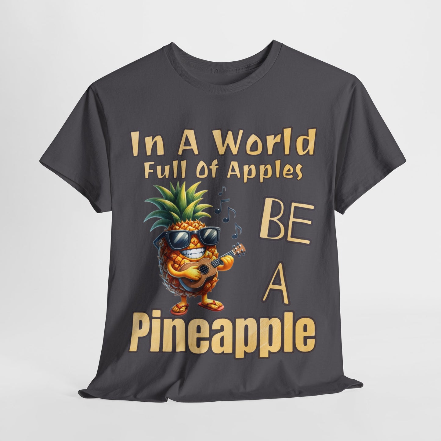 Cool Pineapple Guitar Music Design Unisex Heavy Cotton Tee