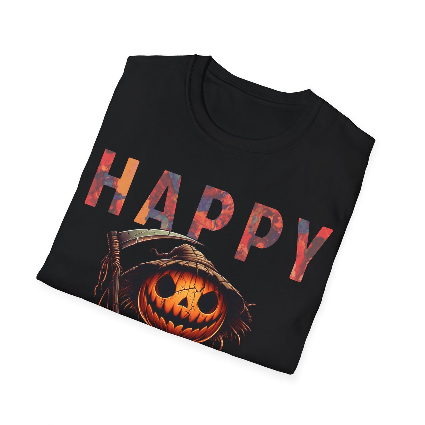 Pumpkin Grim Reaper Scary Creepy Festive Happy Halloween T-Shirt