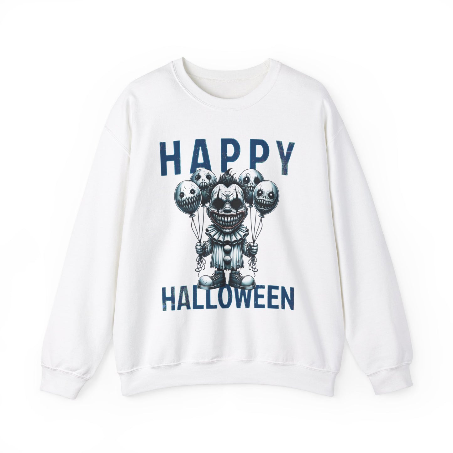 Creepy Scary Clown With Clown Balloons Happy Halloween Sweatshirt