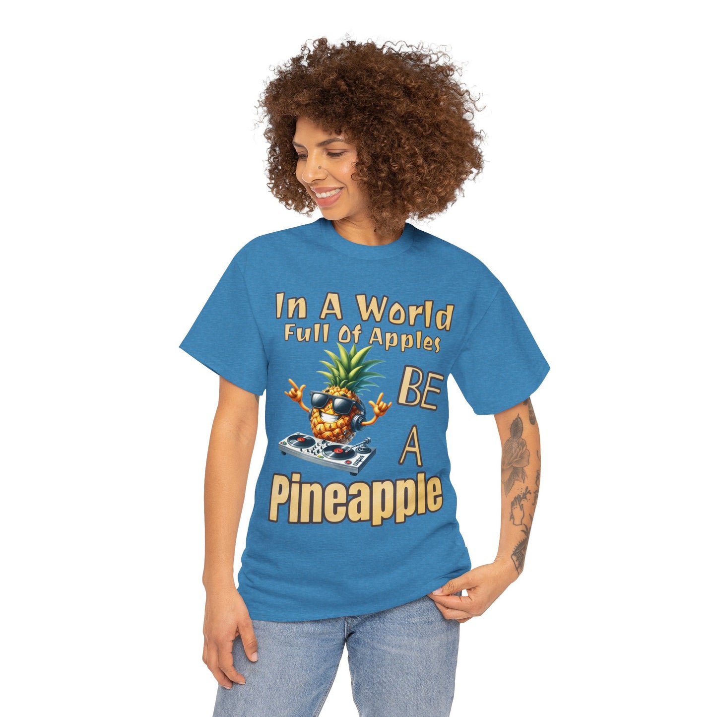 Cool Pineapple DJ Music Decks Unisex Heavy Cotton Tee