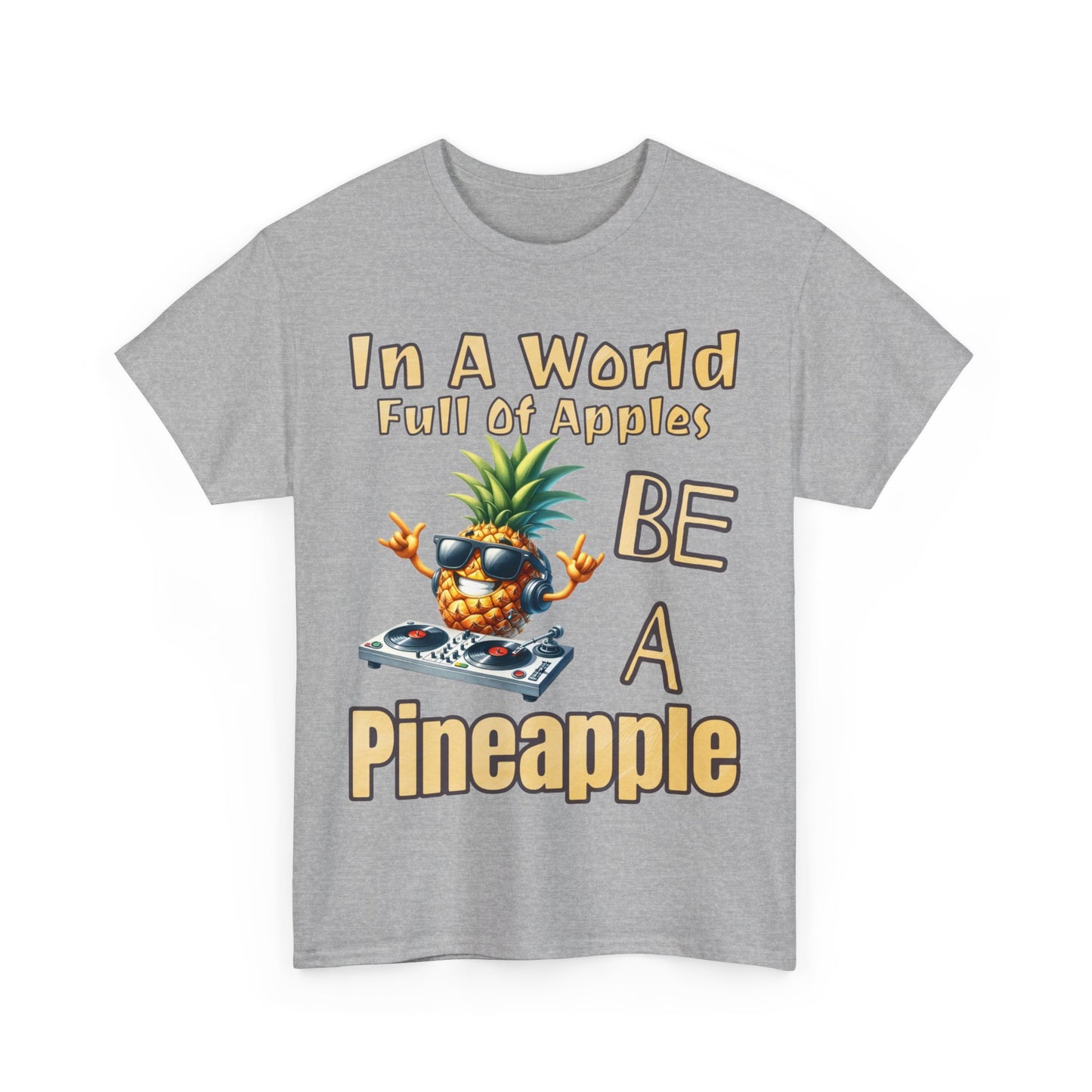 Cool Pineapple DJ Music Decks Unisex Heavy Cotton Tee