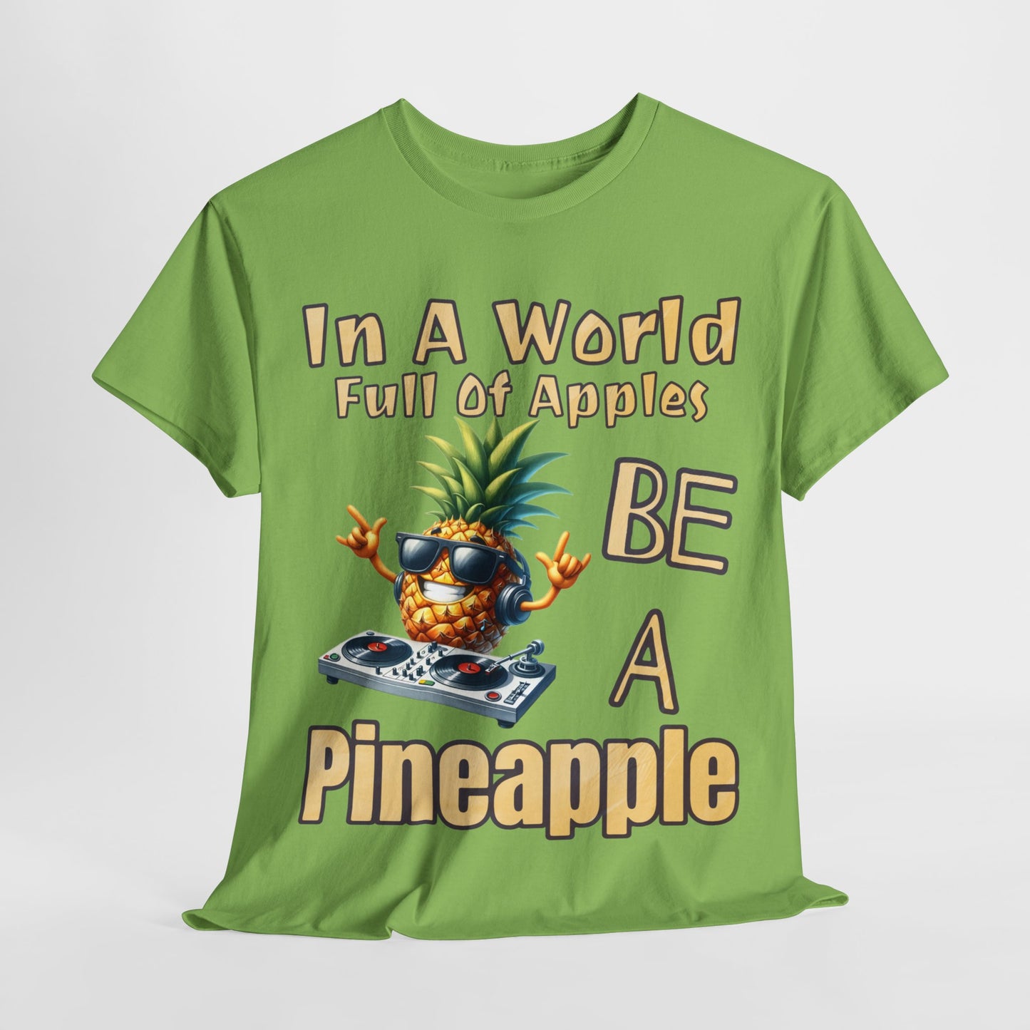 Cool Pineapple DJ Music Decks Unisex Heavy Cotton Tee