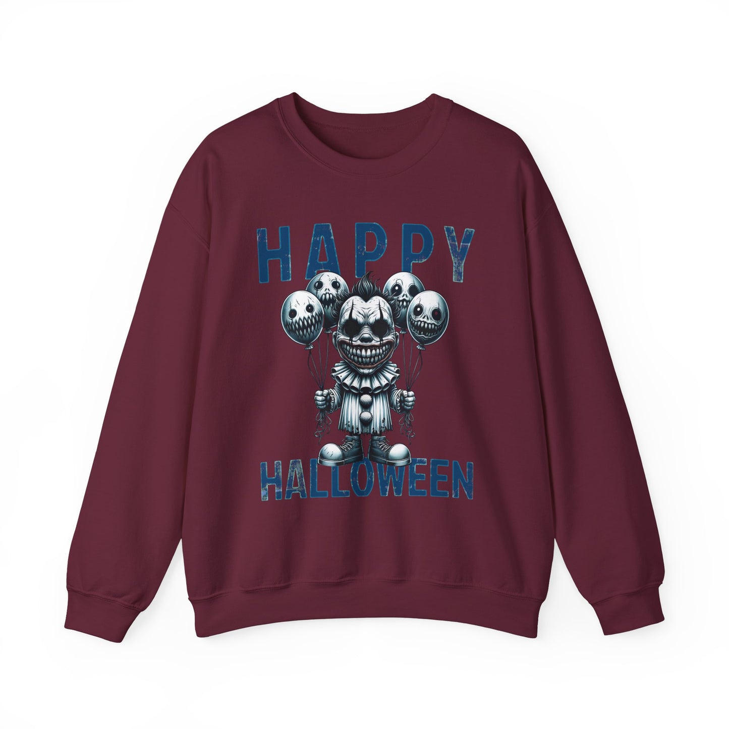 Creepy Scary Clown With Clown Balloons Happy Halloween Sweatshirt