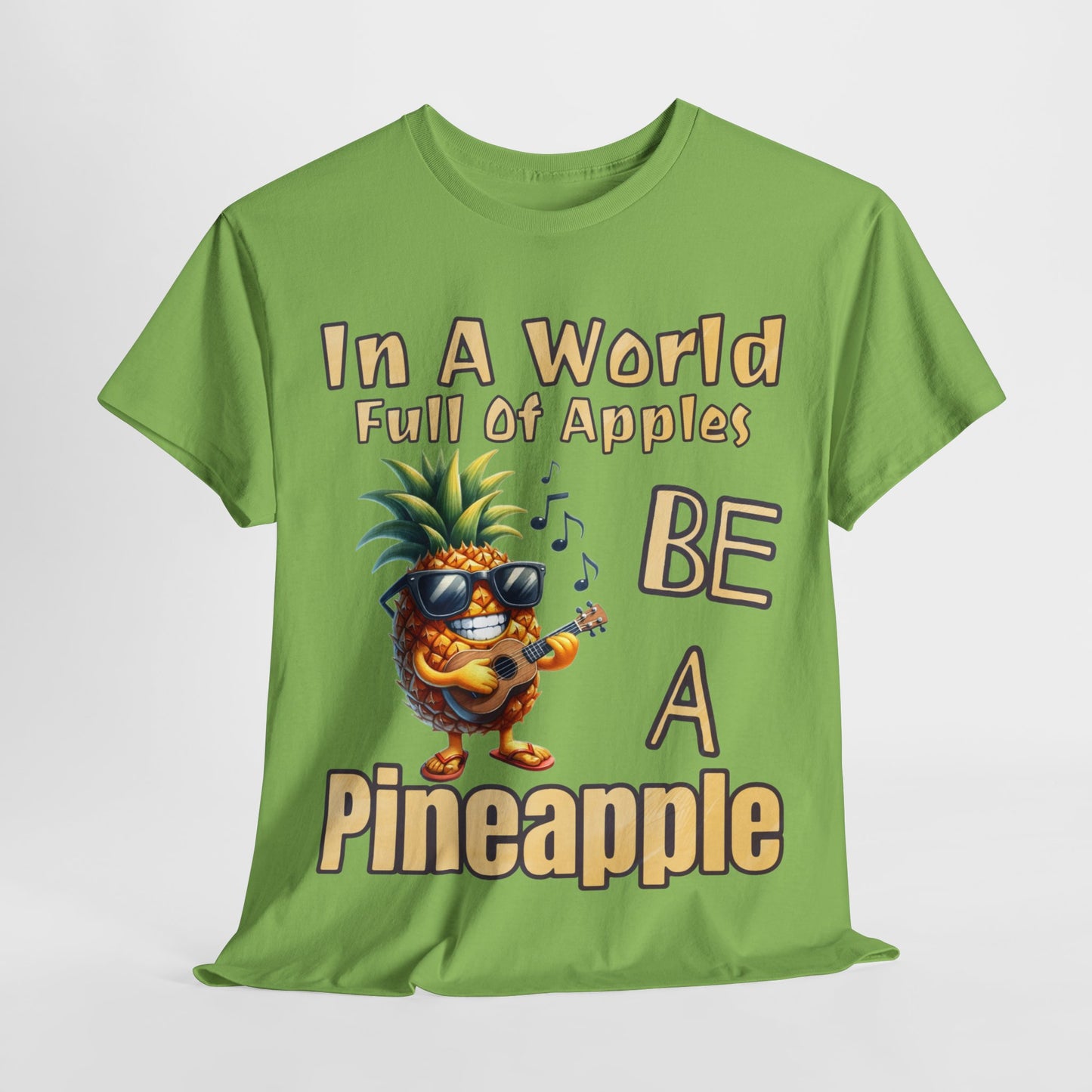 Cool Pineapple Guitar Music Design Unisex Heavy Cotton Tee