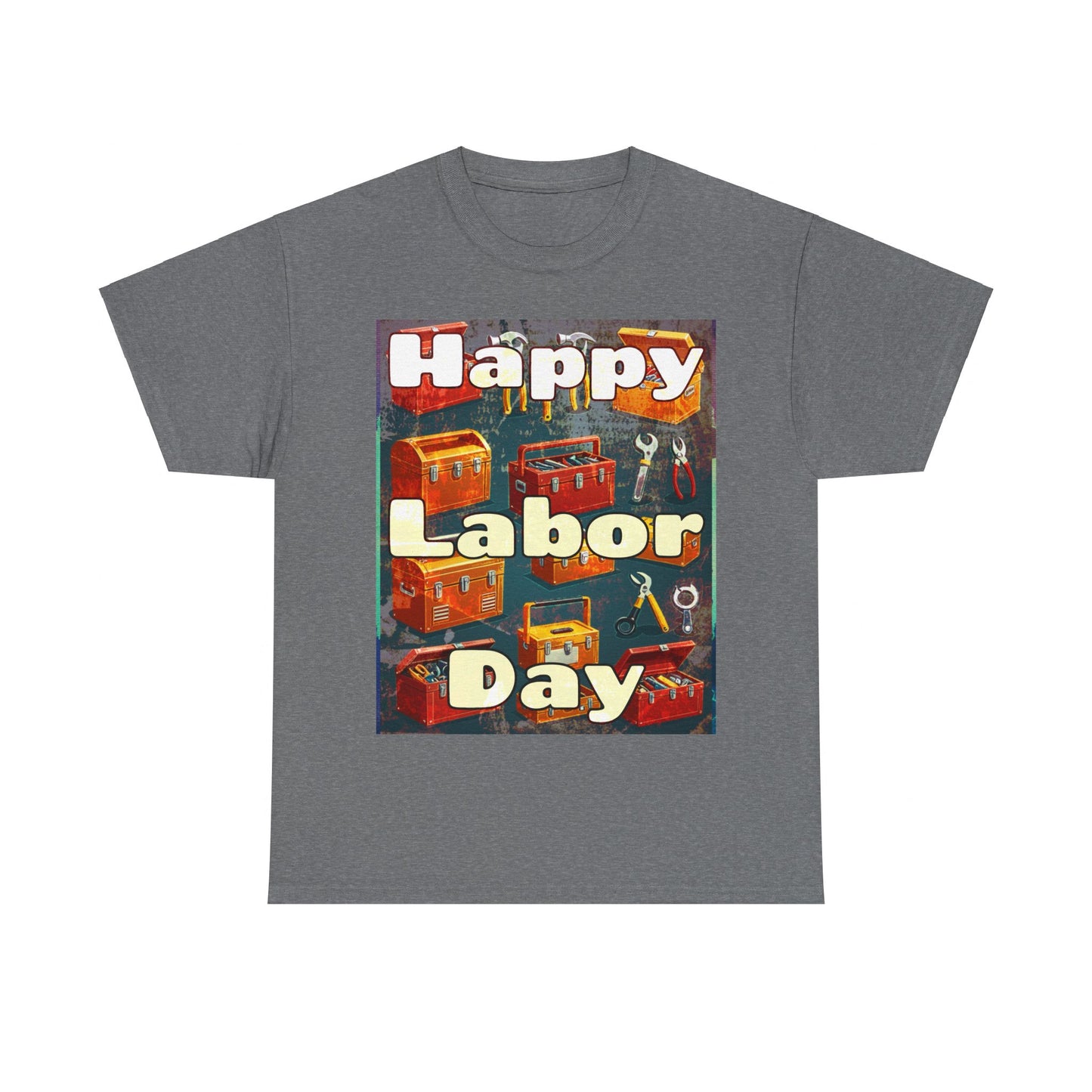 Happy Labor Day Celebrations Grunge Unisex Heavy Cotton Tee