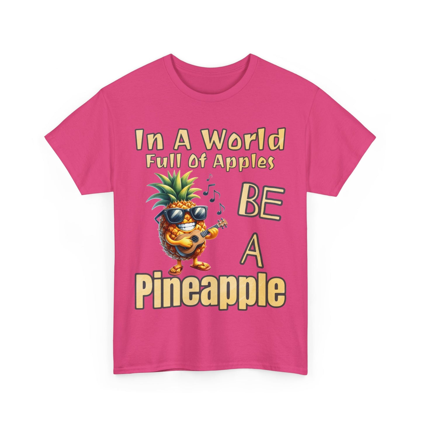 Cool Pineapple Guitar Music Design Unisex Heavy Cotton Tee