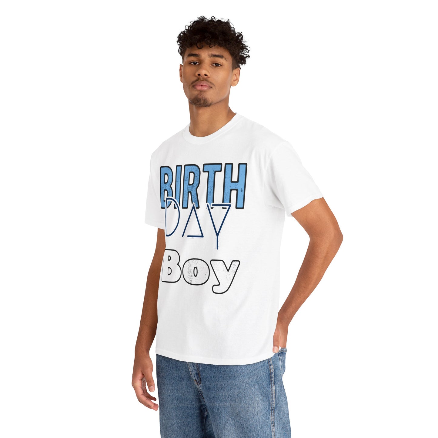 Birthday Boy Blue Washed Look Unisex Heavy Cotton Tee