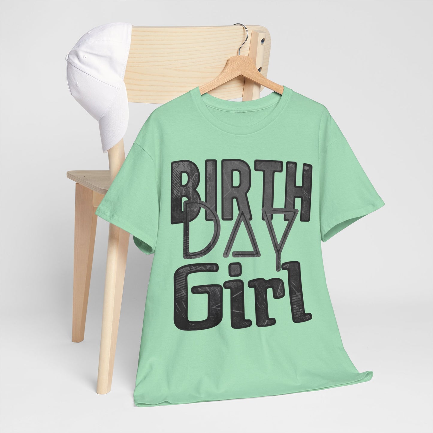 Birthday Girl Dark Grey Grunge Look Unisex Heavy Cotton Tee